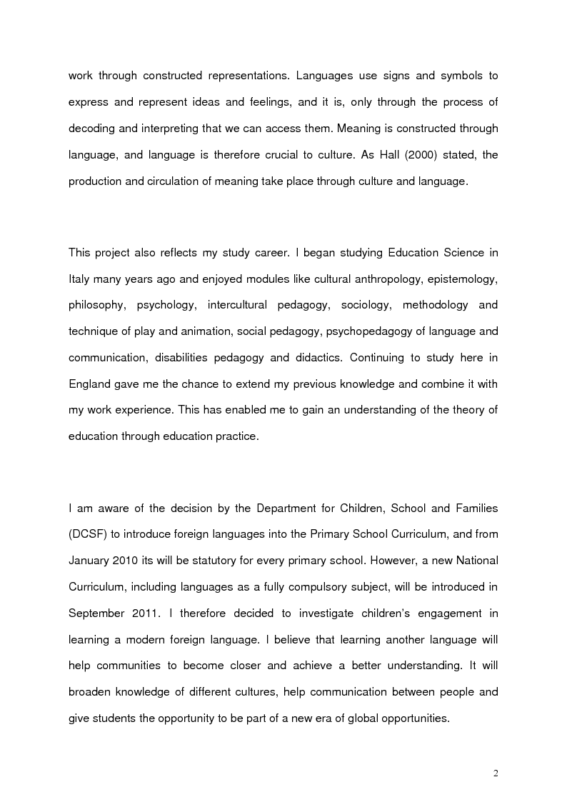 Anteprima della tesi: An exploration with three bilingual children’s engagement with learning Spanish as an after-school club, Pagina 3