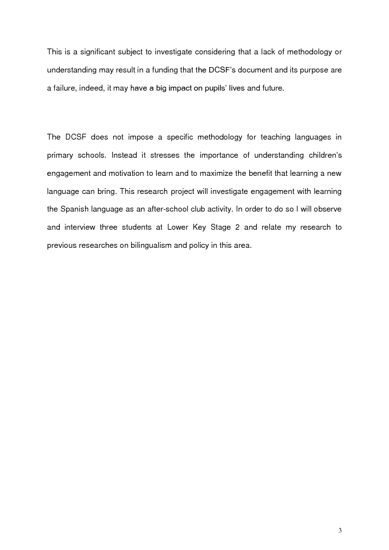 Anteprima della tesi: An exploration with three bilingual children’s engagement with learning Spanish as an after-school club, Pagina 4