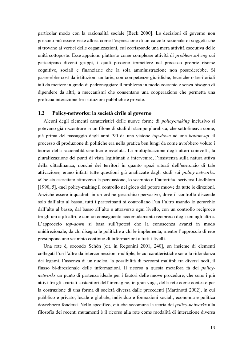 Anteprima della tesi: Partecipazione, cittadinanza attiva e nuovi modelli di governance. Uno studio di caso nell’area genovese, Pagina 10