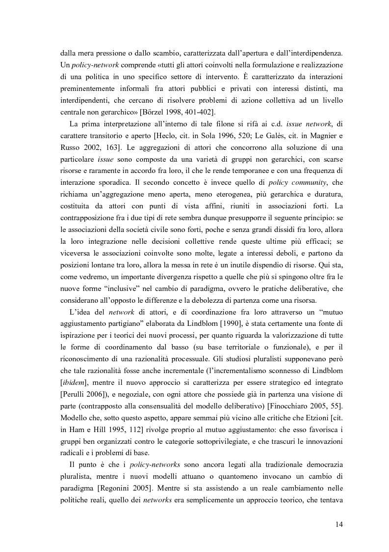 Anteprima della tesi: Partecipazione, cittadinanza attiva e nuovi modelli di governance. Uno studio di caso nell’area genovese, Pagina 11