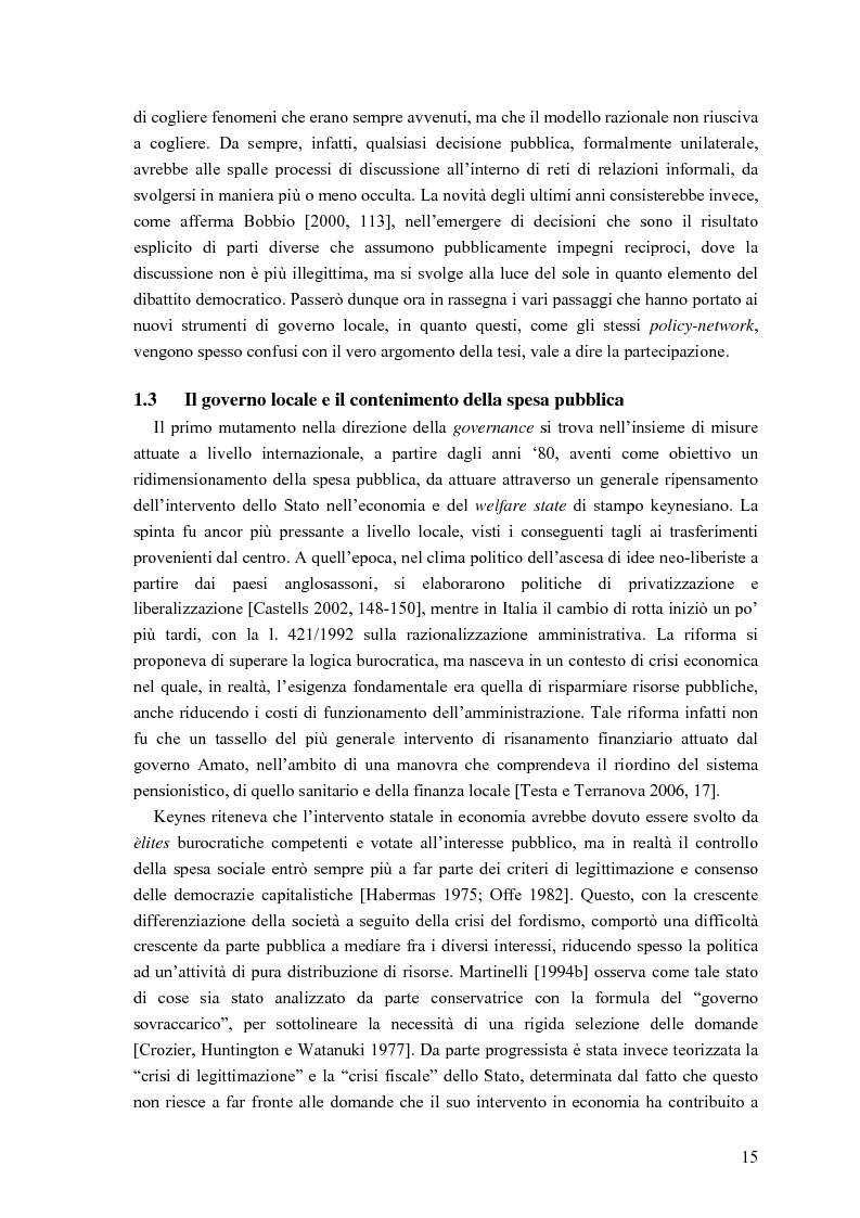 Anteprima della tesi: Partecipazione, cittadinanza attiva e nuovi modelli di governance. Uno studio di caso nell’area genovese, Pagina 12