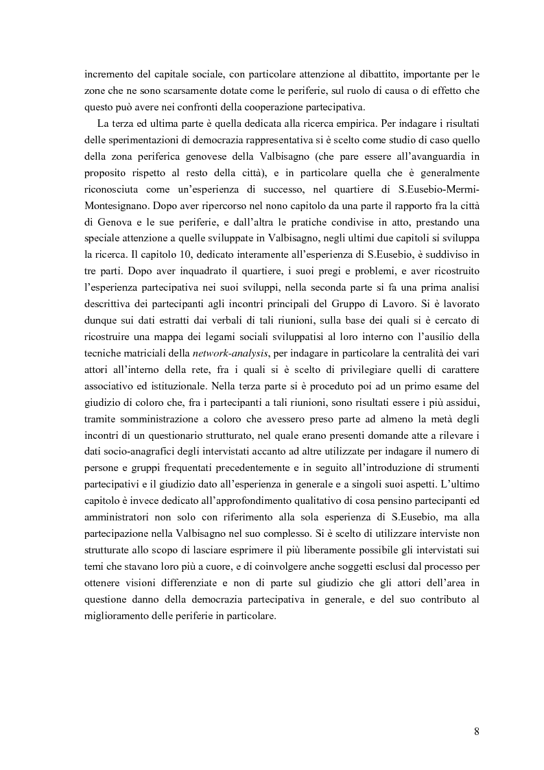 Anteprima della tesi: Partecipazione, cittadinanza attiva e nuovi modelli di governance. Uno studio di caso nell’area genovese, Pagina 5