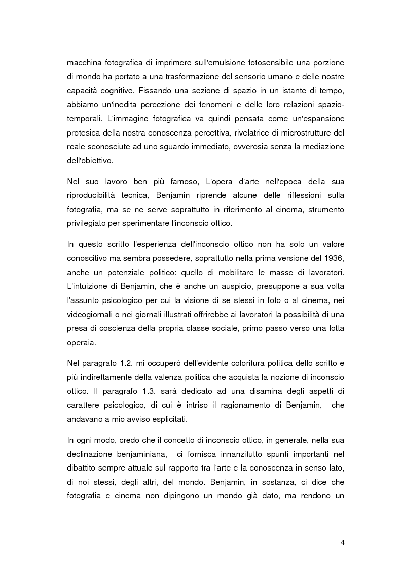 Anteprima della tesi: L'inconscio ottico in Walter Benjamin e Rosalind Krauss, Pagina 3