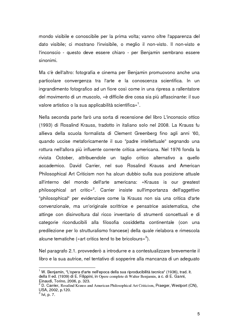 Anteprima della tesi: L'inconscio ottico in Walter Benjamin e Rosalind Krauss, Pagina 4