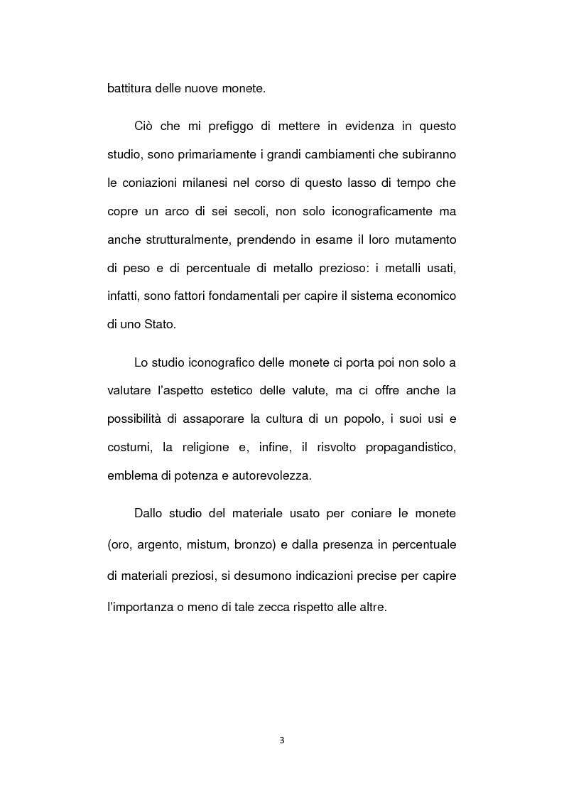 Anteprima della tesi: La monetazione della zecca di Milano nell'alto Medioevo, Pagina 3