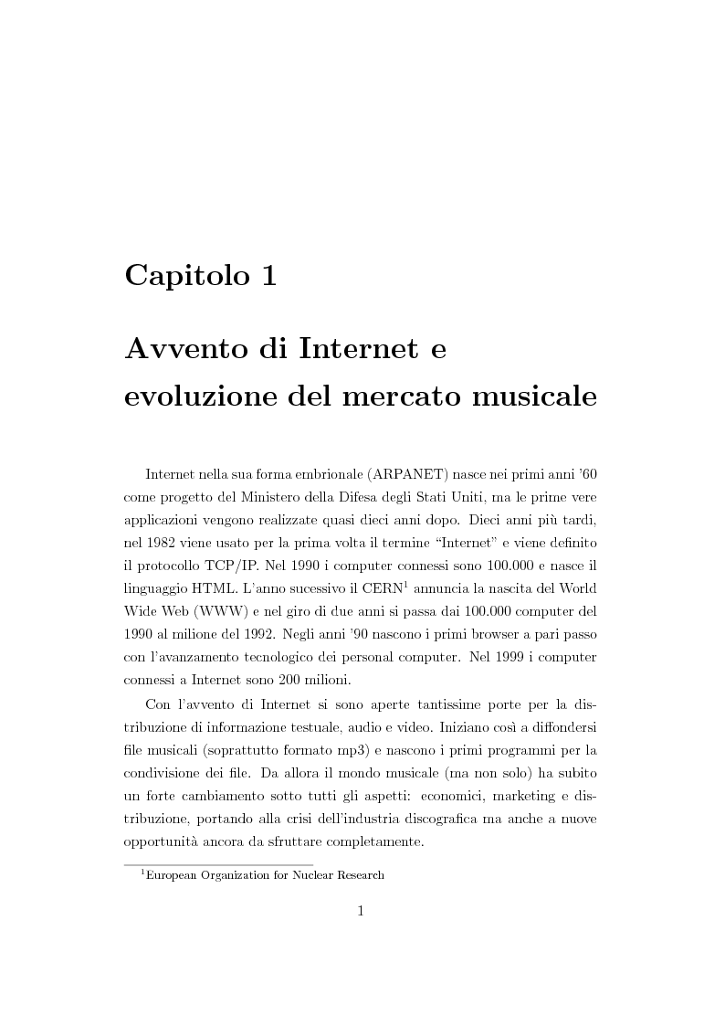 Anteprima della tesi: Nuovi modelli di business per l’industria musicale: le nuove opportunità nell’era di Internet, Pagina 4