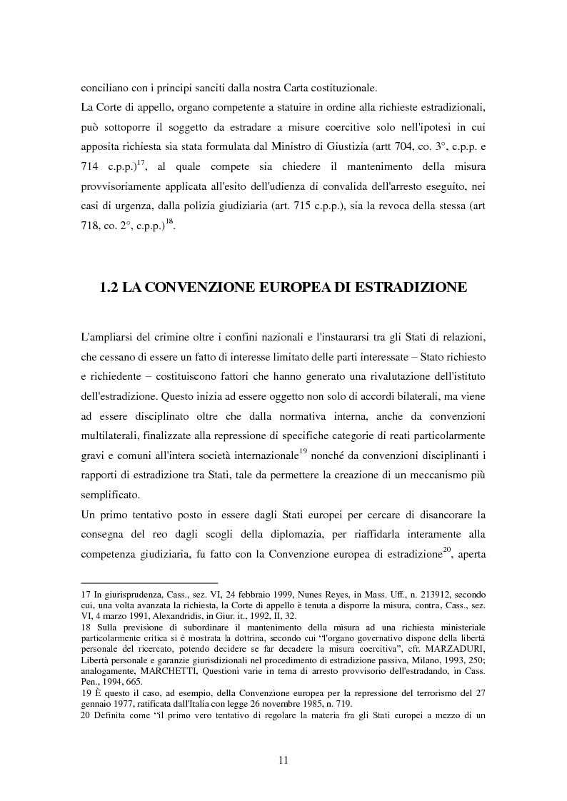 Anteprima della tesi: Le procedure di consegna: dall'estradizione al mandato di arresto europeo, Pagina 11