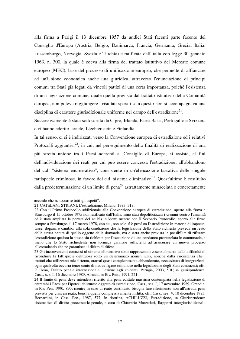 Anteprima della tesi: Le procedure di consegna: dall'estradizione al mandato di arresto europeo, Pagina 12