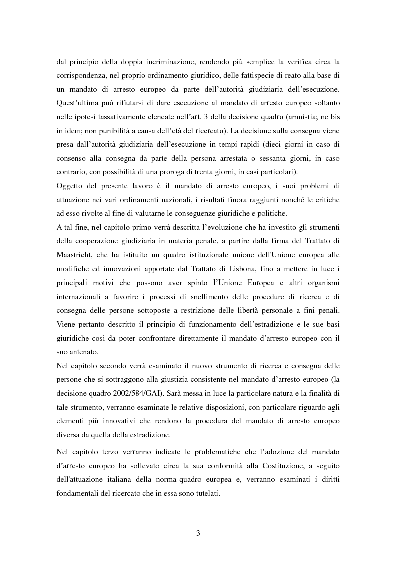 Anteprima della tesi: Le procedure di consegna: dall'estradizione al mandato di arresto europeo, Pagina 3
