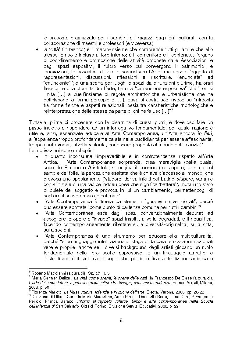Anteprima della tesi: La rete della Creatività: le occasioni di avvicinamento all’Arte Contemporanea per i bambini e i ragazzi tra i 3 e i 14 anni, Pagina 4