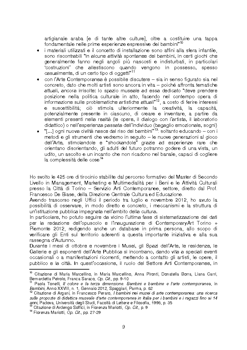 Anteprima della tesi: La rete della Creatività: le occasioni di avvicinamento all’Arte Contemporanea per i bambini e i ragazzi tra i 3 e i 14 anni, Pagina 5