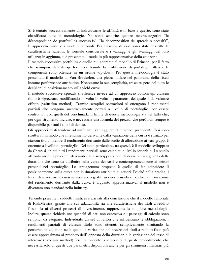 Anteprima della tesi: Fixed Income Performance Attribution, Pagina 4