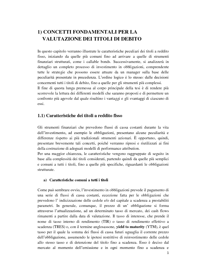 Anteprima della tesi: Fixed Income Performance Attribution, Pagina 7
