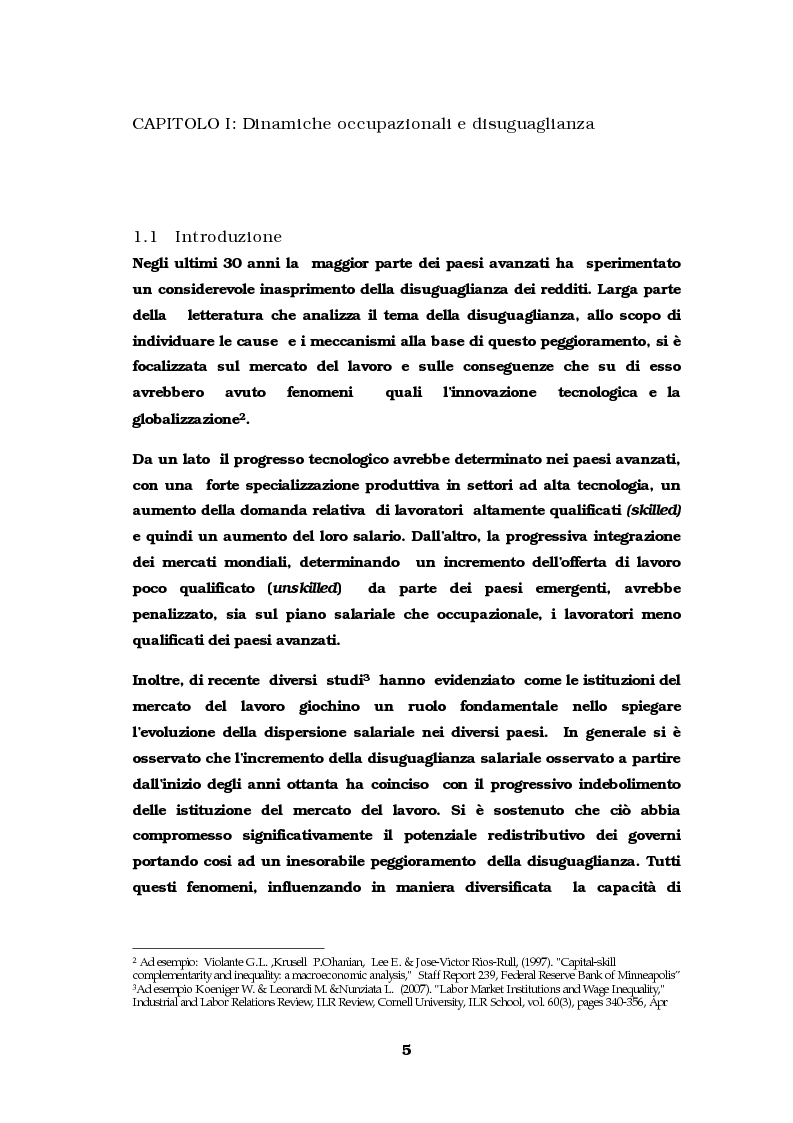 Anteprima della tesi: Dinamiche occupazionali e disuguaglianza, Pagina 6
