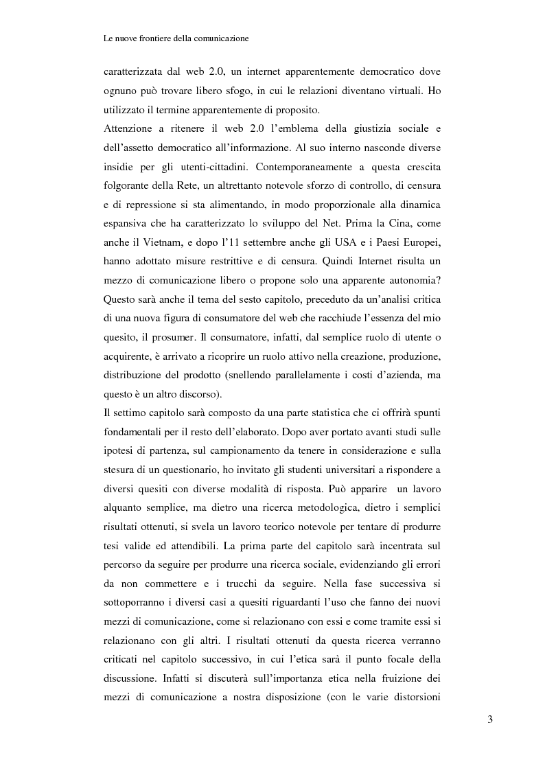 Anteprima della tesi: Le nuove frontiere della comunicazione: dalla carta stampata al web 2.0 una ricerca tra gli studenti universitari di Bologna, Pagina 4