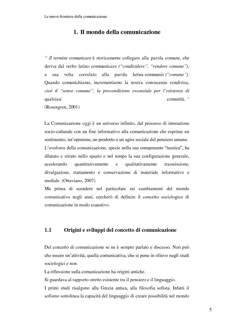 Anteprima della tesi: Le nuove frontiere della comunicazione: dalla carta stampata al web 2.0 una ricerca tra gli studenti universitari di Bologna, Pagina 6