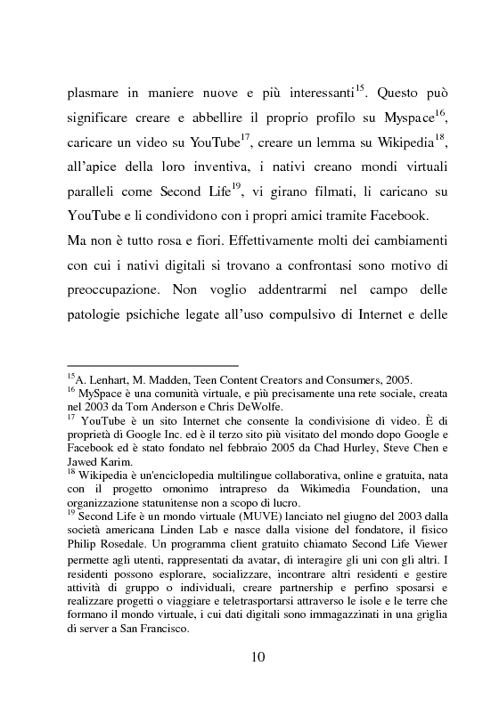 Anteprima della tesi: Nativi Digitali: adolescenti sempre in contatto, Pagina 7