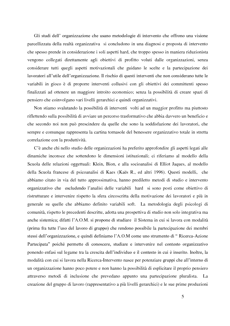 Anteprima della tesi: Analisi Organizzativa Multidimensionale come strumento di miglioramento della comunicazione interna nel no profit, Pagina 3