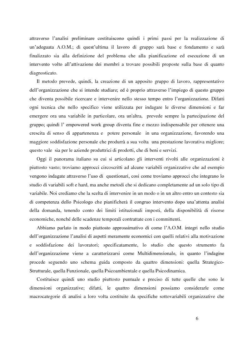 Anteprima della tesi: Analisi Organizzativa Multidimensionale come strumento di miglioramento della comunicazione interna nel no profit, Pagina 4