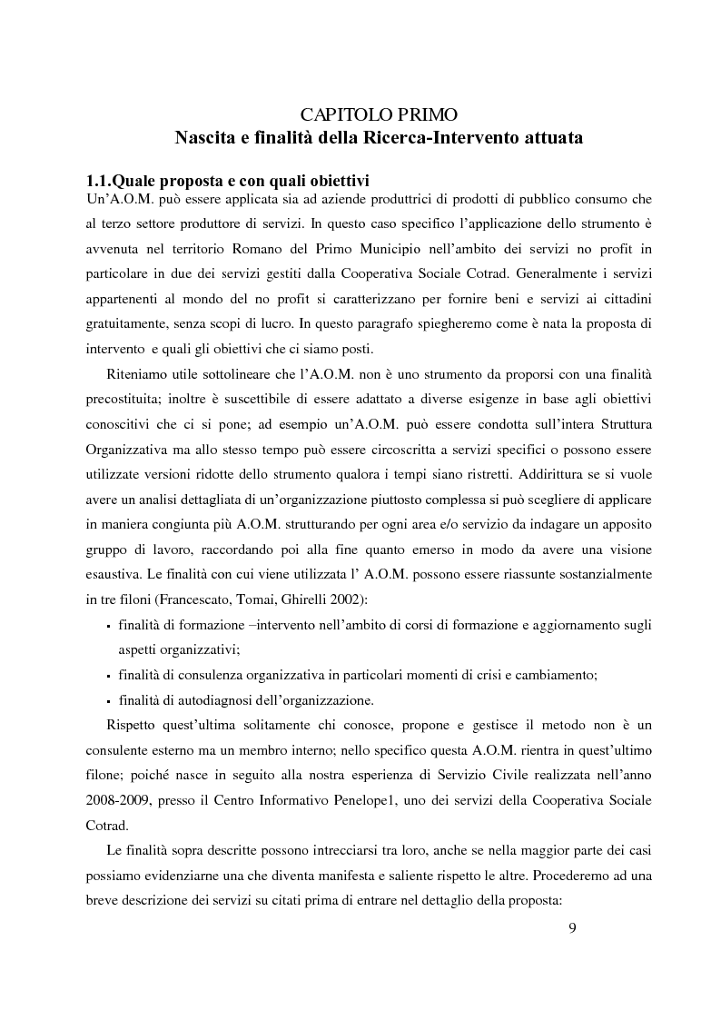 Anteprima della tesi: Analisi Organizzativa Multidimensionale come strumento di miglioramento della comunicazione interna nel no profit, Pagina 7