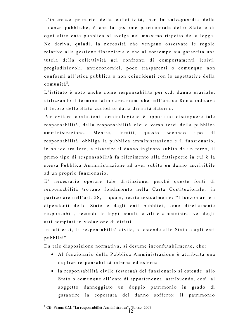 Anteprima della tesi: La responsabilità amministrativa patrimoniale, Giurisdizione Contabile, Danno Erariale, Pagina 3