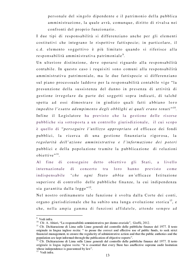 Anteprima della tesi: La responsabilità amministrativa patrimoniale, Giurisdizione Contabile, Danno Erariale, Pagina 4