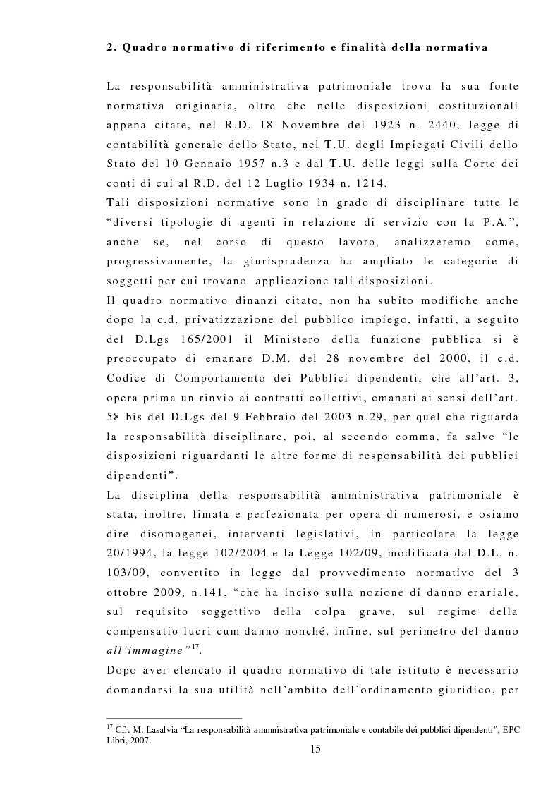 Anteprima della tesi: La responsabilità amministrativa patrimoniale, Giurisdizione Contabile, Danno Erariale, Pagina 6