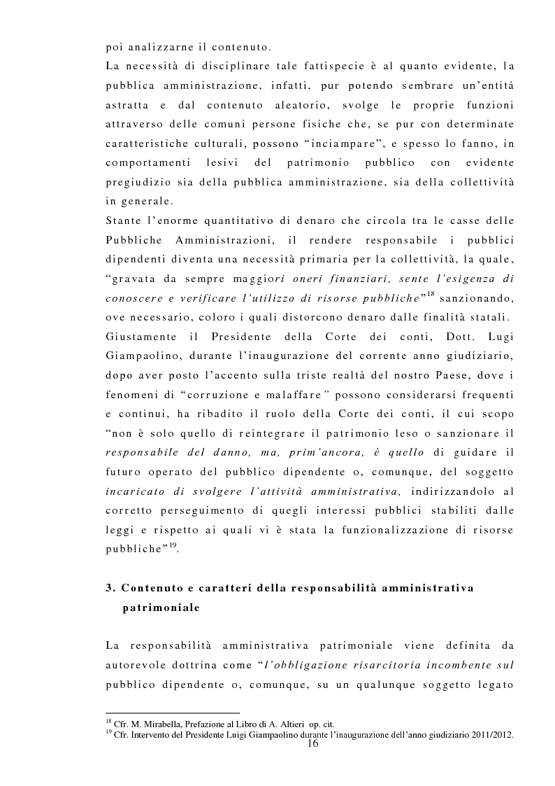 Anteprima della tesi: La responsabilità amministrativa patrimoniale, Giurisdizione Contabile, Danno Erariale, Pagina 7