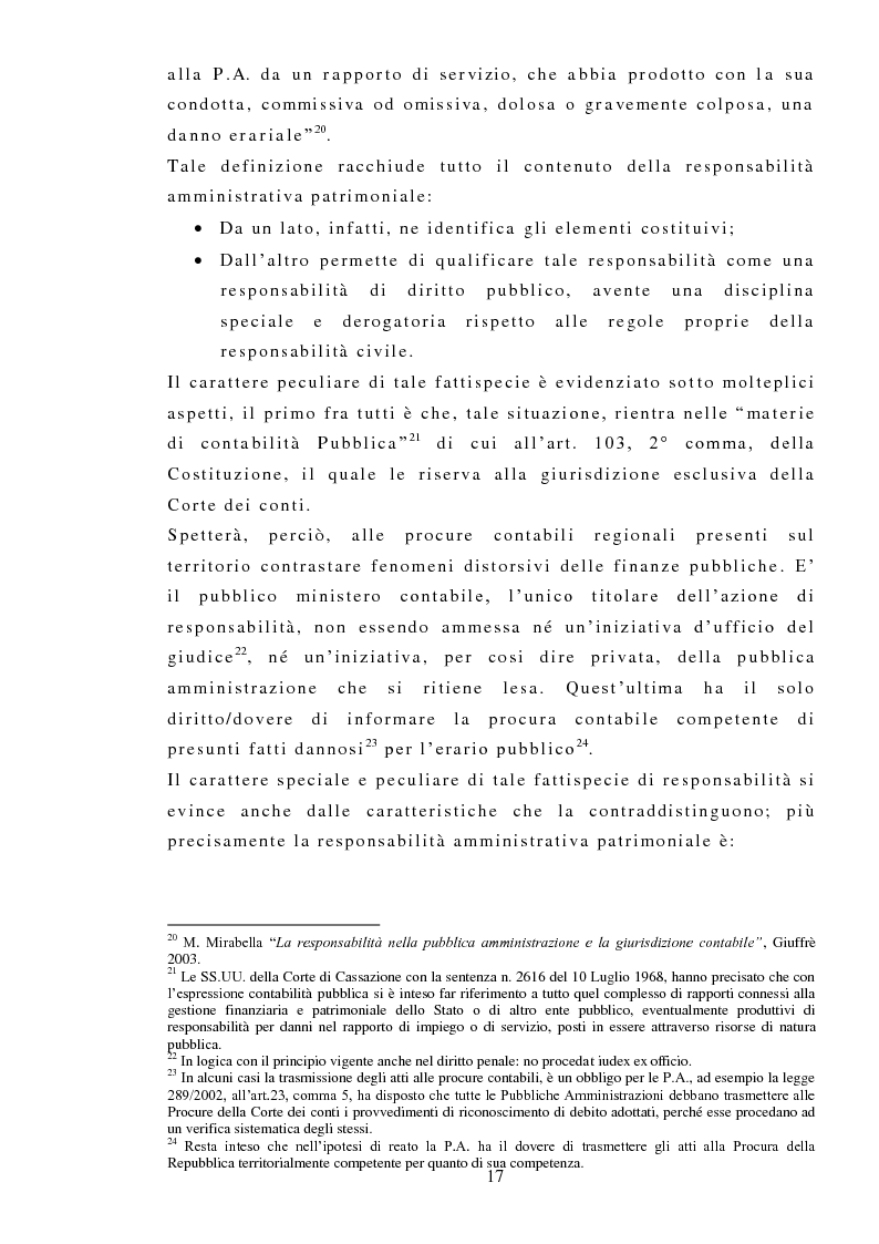Anteprima della tesi: La responsabilità amministrativa patrimoniale, Giurisdizione Contabile, Danno Erariale, Pagina 8