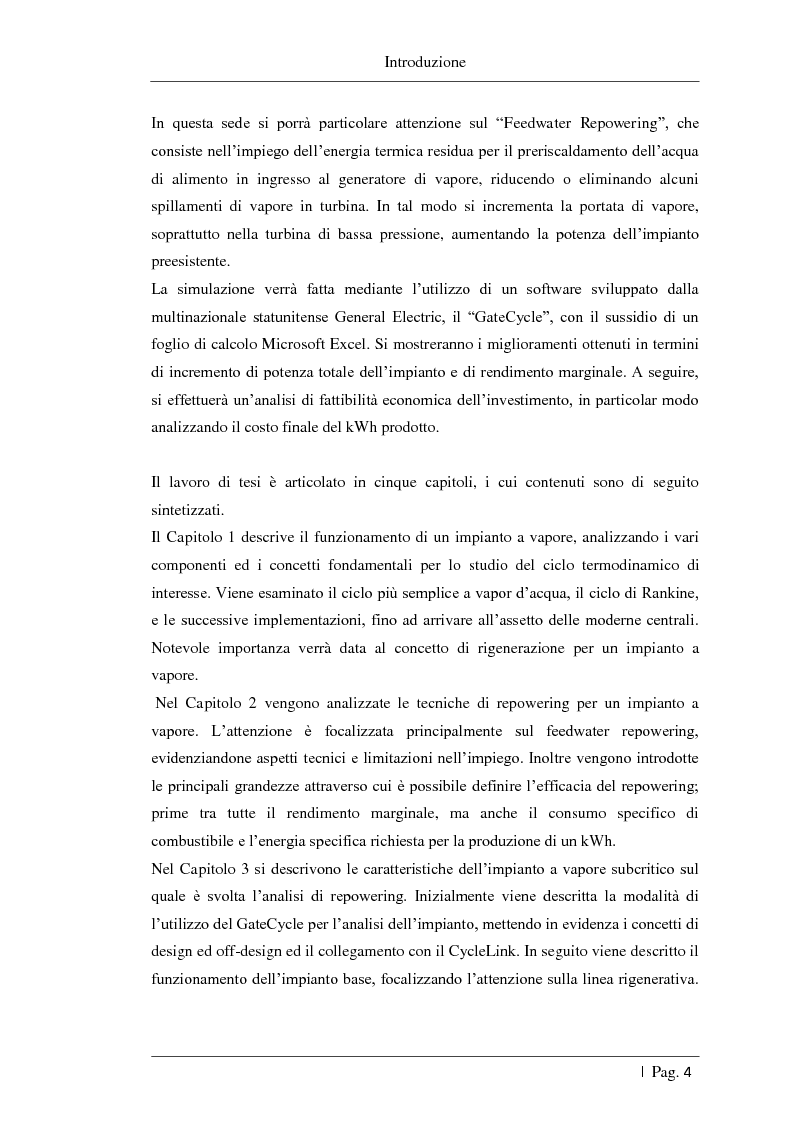 Anteprima della tesi: Studio delle fattibilità tecniche ed economiche del feedwater repowering in centrali termoelettriche a vapore, Pagina 5