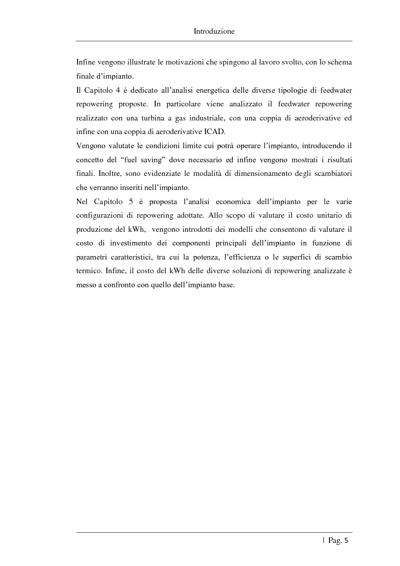 Anteprima della tesi: Studio delle fattibilità tecniche ed economiche del feedwater repowering in centrali termoelettriche a vapore, Pagina 6