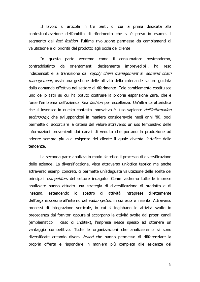 Anteprima della tesi: Strategie di diversificazione nel fast fashion: i casi Zara e H&M, Pagina 3