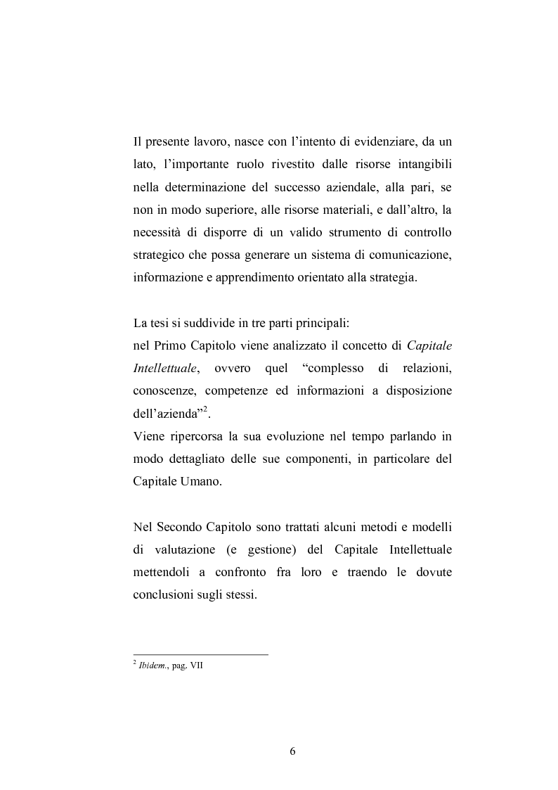 Anteprima della tesi: Balanced Scorecard: Un modello significativo per la valutazione del Capitale Intellettuale , Pagina 3