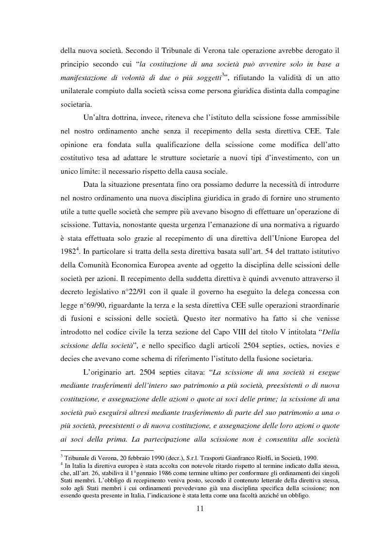 Anteprima della tesi: La scissione societaria: il caso Fiat, Pagina 7