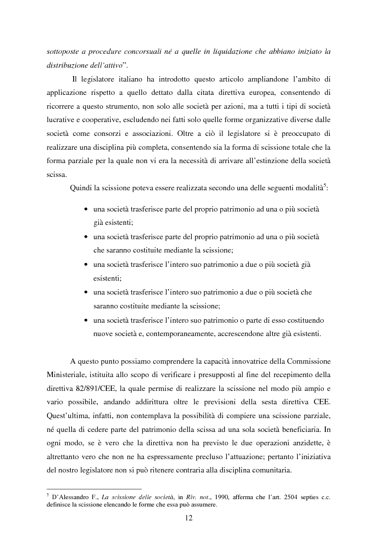 Anteprima della tesi: La scissione societaria: il caso Fiat, Pagina 8