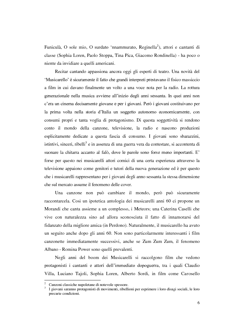 Anteprima della tesi: La canzone in scena. Il musicarello negli anni 50 e 60, Pagina 6