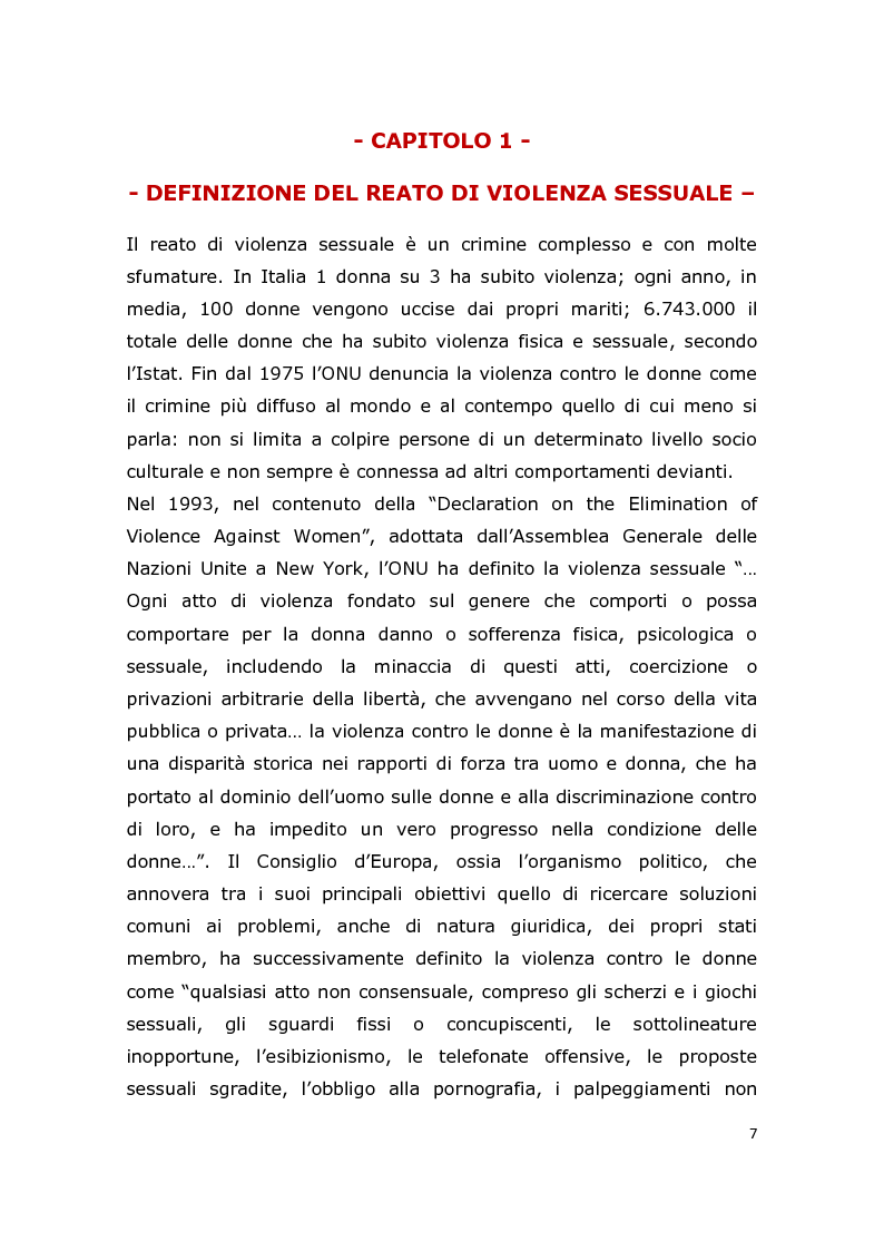 Anteprima della tesi: L'assistenza ostetrica alle donne vittime di abusi sessuali, esperienze e riflessioni, Pagina 5