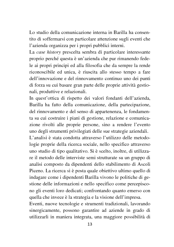 Anteprima della tesi: Strumenti e formati per l’internal communication. Gli eventi di relazione interna, l’esperienza Barilla, Pagina 5