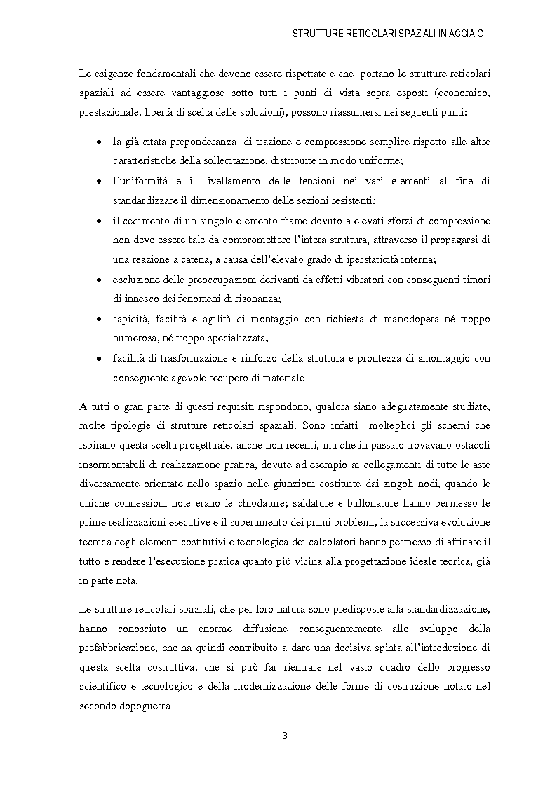 Anteprima della tesi: Strutture reticolari spaziali in acciaio: Tipologie metodi di calcolo ed esempi applicativi, Pagina 4