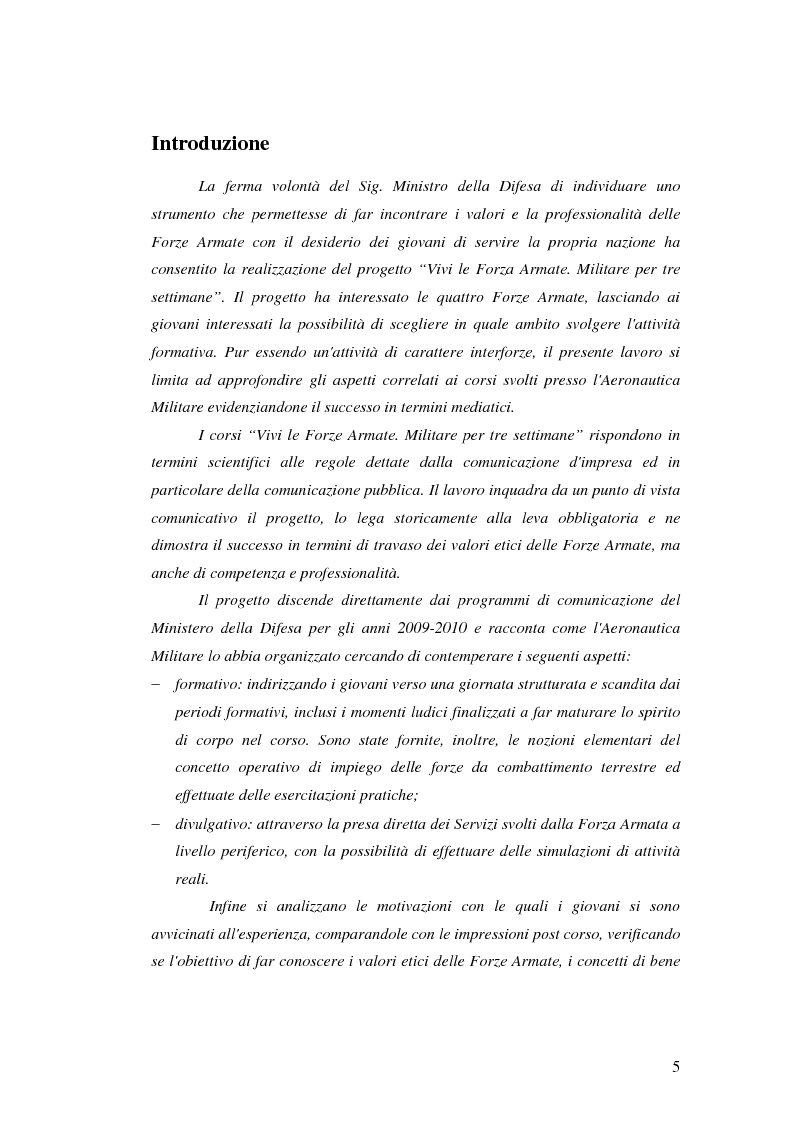 Anteprima della tesi: La Comunicazione Pubblica: Il Caso di un Progetto dell'Aeronautica Militare, Pagina 3