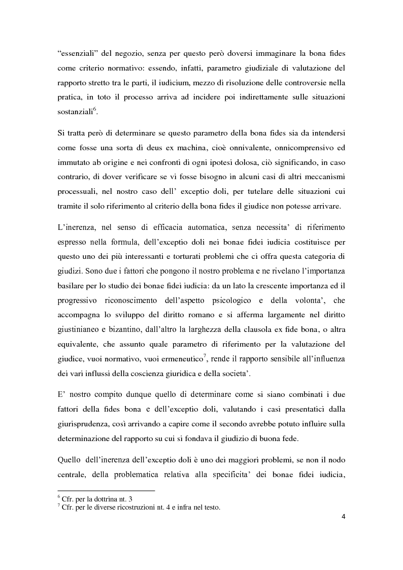 Anteprima della tesi: Exceptio doli e iudicia bonae fidei, Pagina 5