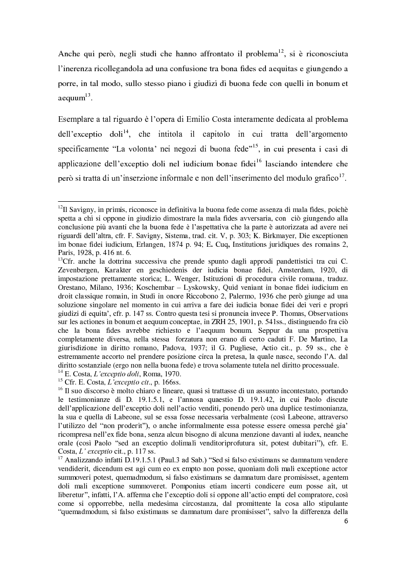 Anteprima della tesi: Exceptio doli e iudicia bonae fidei, Pagina 7