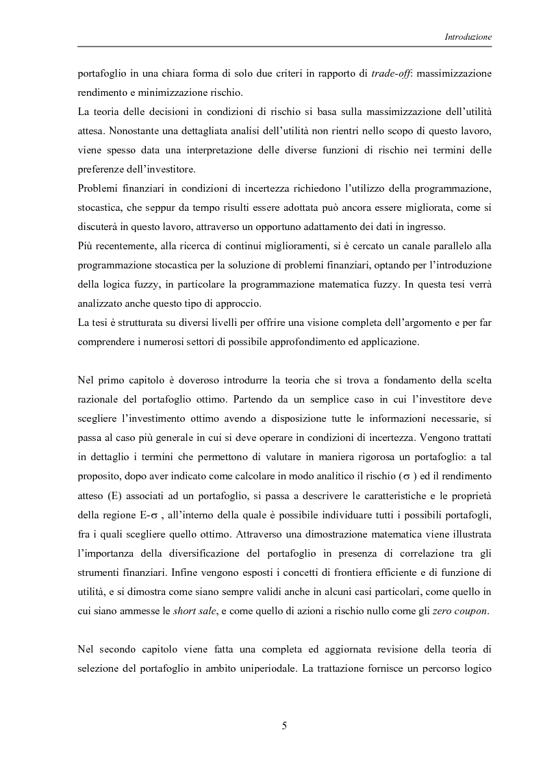 Anteprima della tesi: Modelli di ottimizzazione per la selezione di portafoglio, Pagina 3