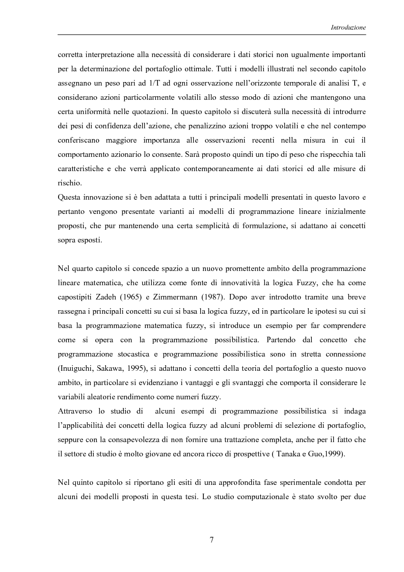 Anteprima della tesi: Modelli di ottimizzazione per la selezione di portafoglio, Pagina 5