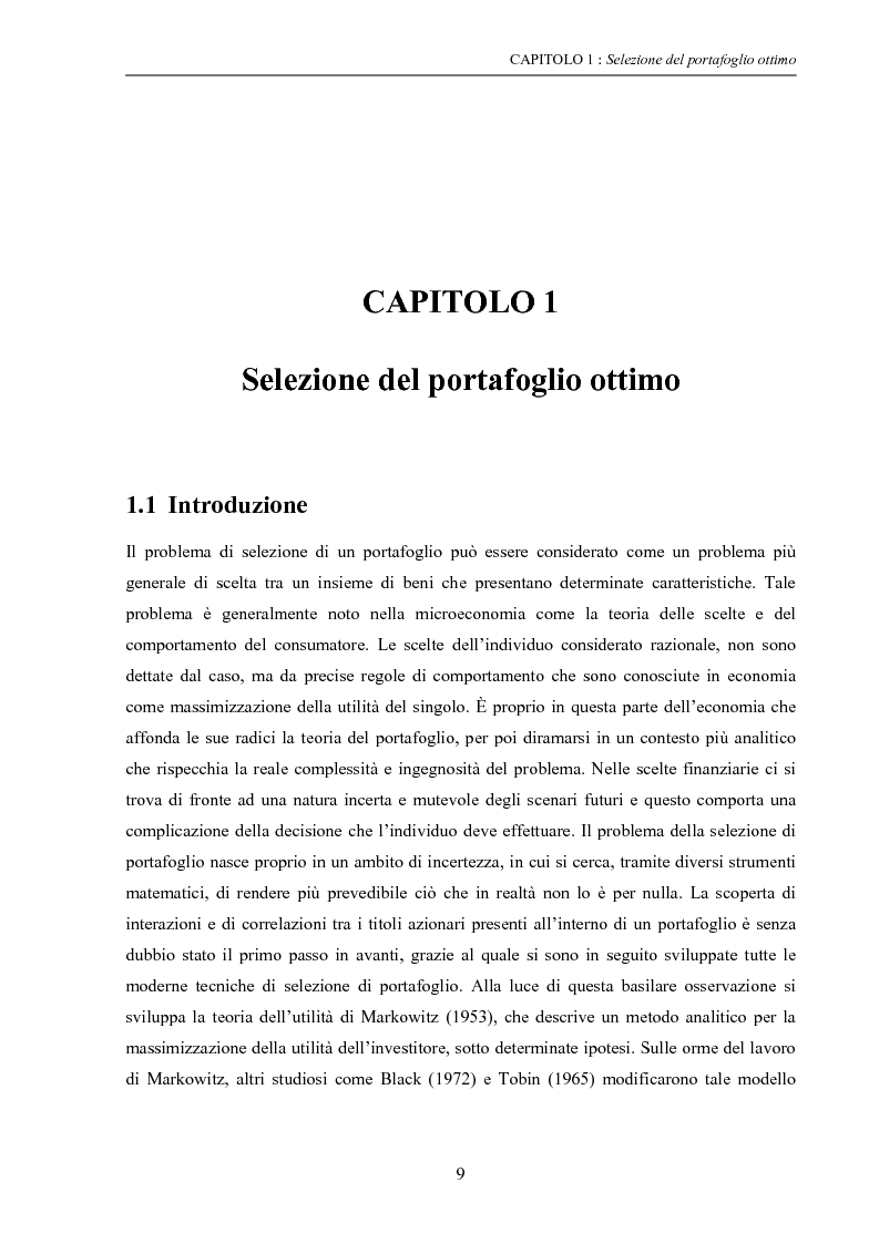 Anteprima della tesi: Modelli di ottimizzazione per la selezione di portafoglio, Pagina 7
