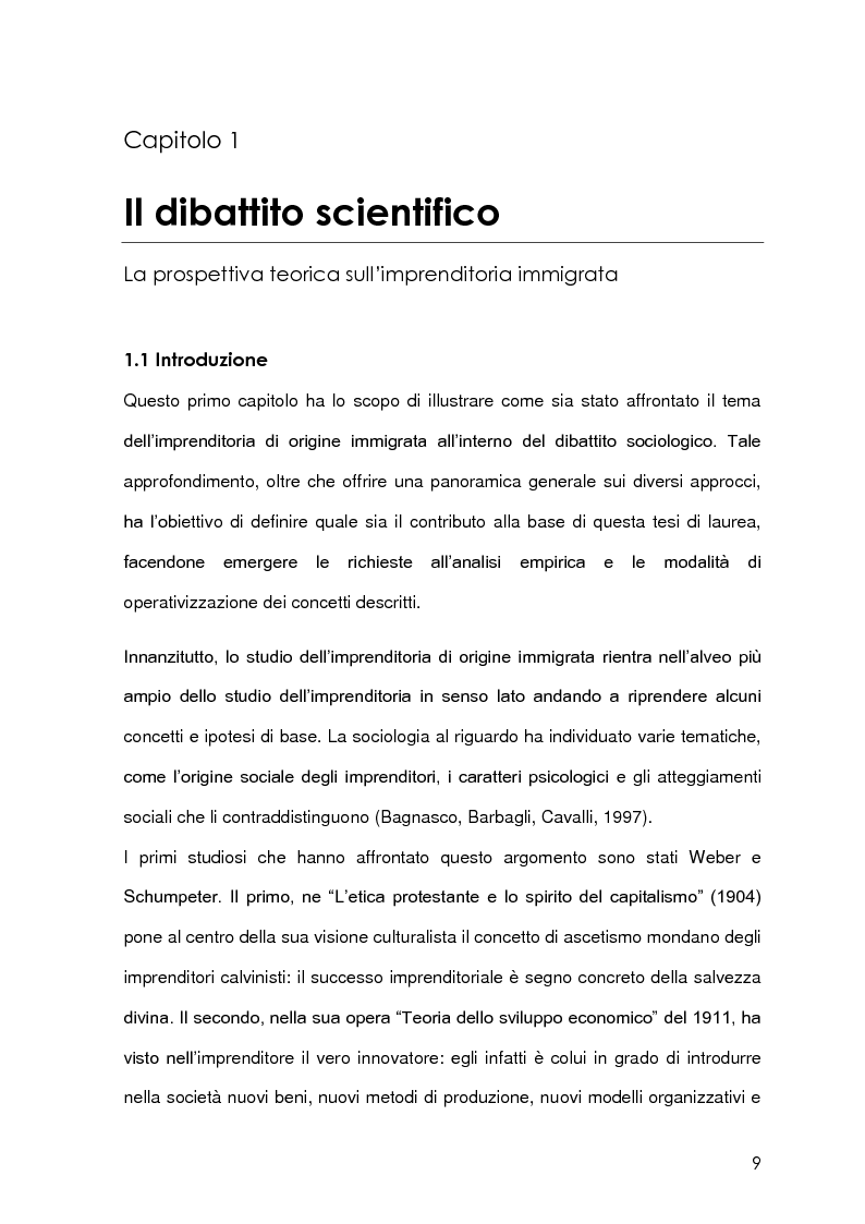Anteprima della tesi: Imprenditoria immigrata in Provincia di Milano. Opportunità economiche, istituzionali e sociali., Pagina 6
