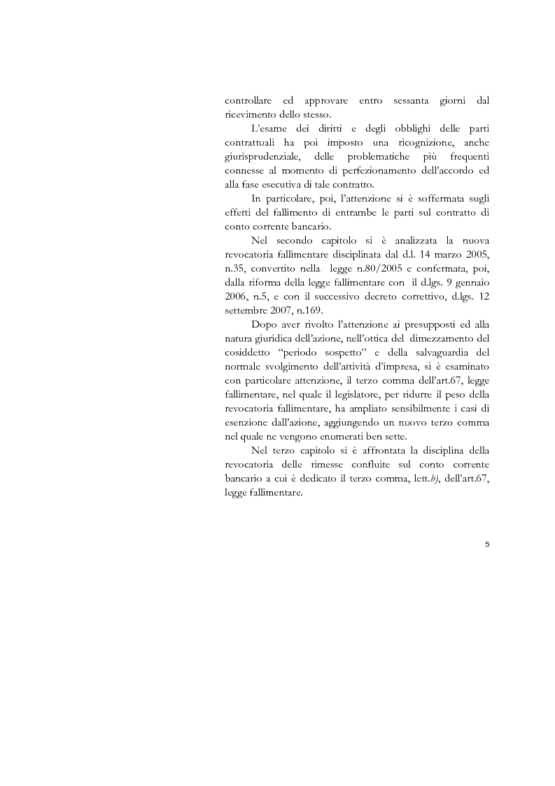 Anteprima della tesi: Il conto corrente bancario e la revocatoria fallimentare delle rimesse, Pagina 3
