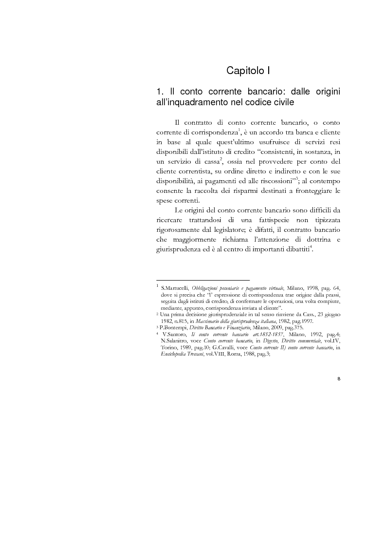 Anteprima della tesi: Il conto corrente bancario e la revocatoria fallimentare delle rimesse, Pagina 6
