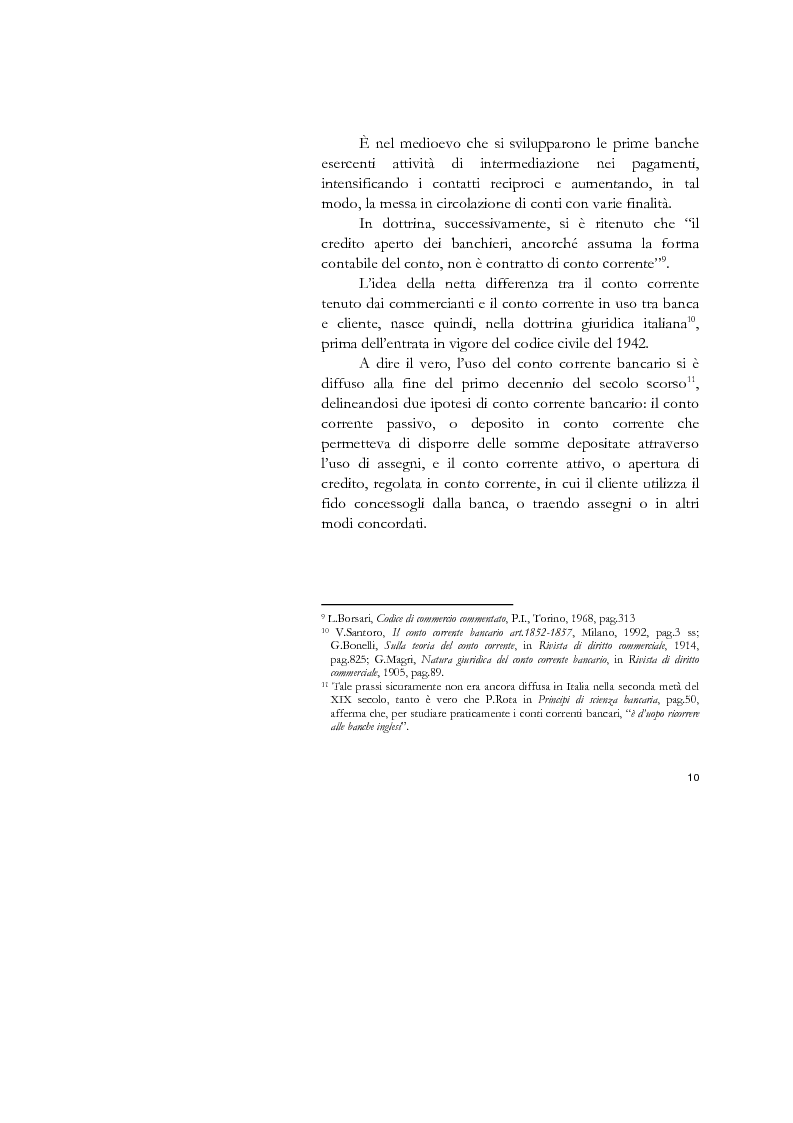 Anteprima della tesi: Il conto corrente bancario e la revocatoria fallimentare delle rimesse, Pagina 8