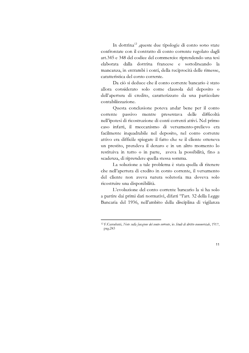 Anteprima della tesi: Il conto corrente bancario e la revocatoria fallimentare delle rimesse, Pagina 9